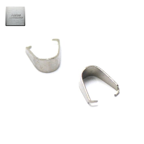 Acier inox: 20 bélières à pince simple 9x4 mm, steel stainless