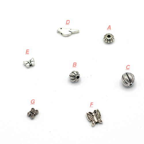 10-50 perles métal intercalaire argenté