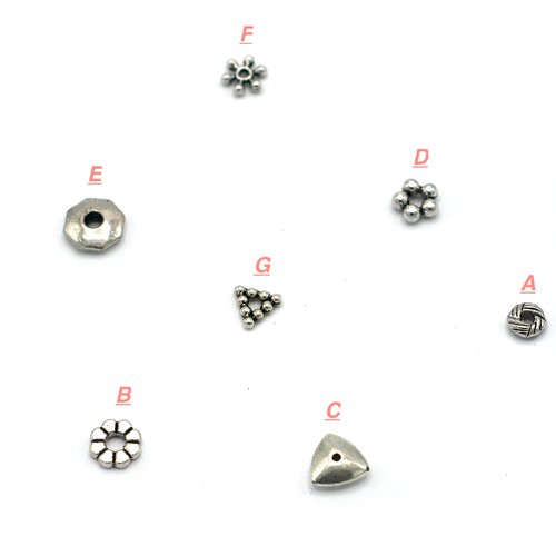 10-50 perles métal intercalaire argenté