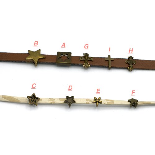 4-20 perles passante bronze pour lanièr