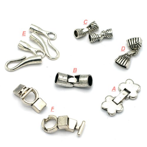1-2 fermoir clips , crochet, toogle pour cuir et cordon