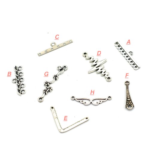 10-20 connecteurs argenté