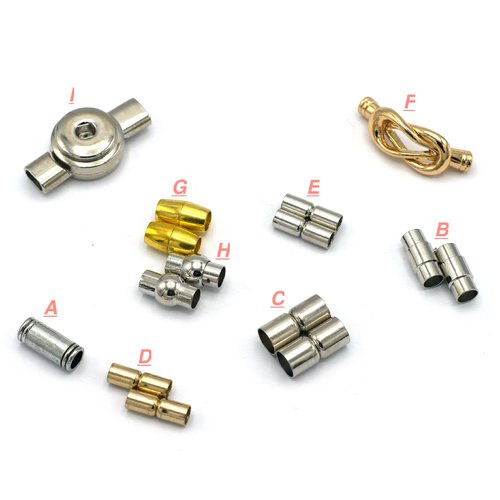 1-2 fermoirs magnétique, pour cuir et cordon