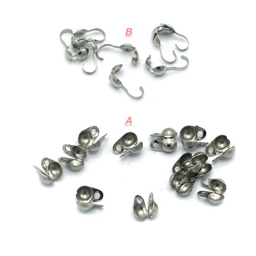 Acier inox: 50 cache noeud fermeture latérale 3 mm, steel stainless