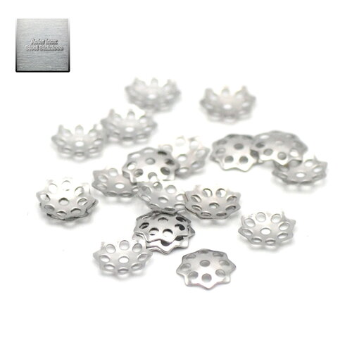 Acier inox: 20 coupelles filigrane 10x1,5 mm, steel stainless