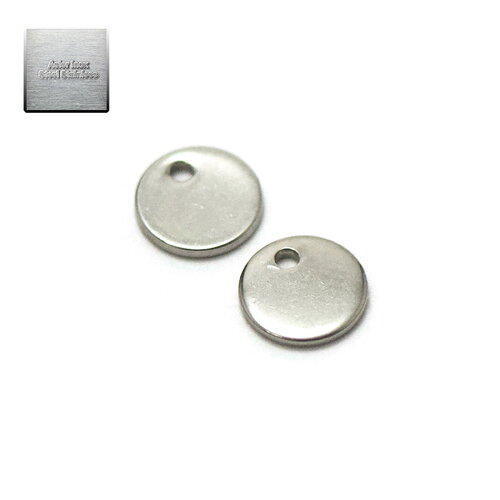 Acier inox:  20 breloques "012 sequin" 8 mm, steel stainless