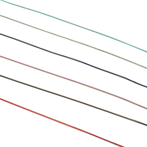 1 m de chaîne maille "ondulée 1,5 mm" 02, couleurs laqué aux choix