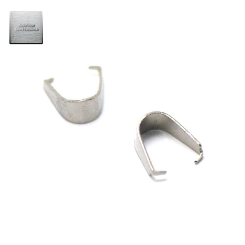 Acier inox: acier inox: 20 bélières à pince simple 9x4 mm
