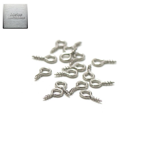 Acier inox: 20 pitons à vis simple 8x4 mm, steel stainless