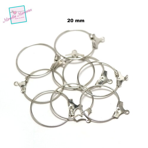 20 créoles "cintre" 20 mm ,argenté