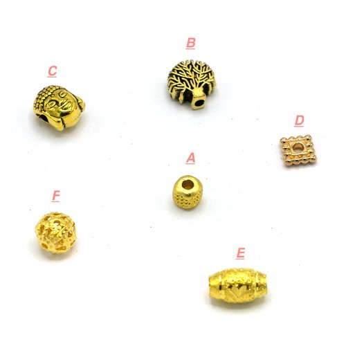 20-100 perles métal intercalaire doré