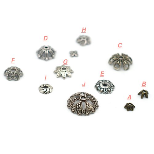 Coupelle pour les perles, argenté/bronze