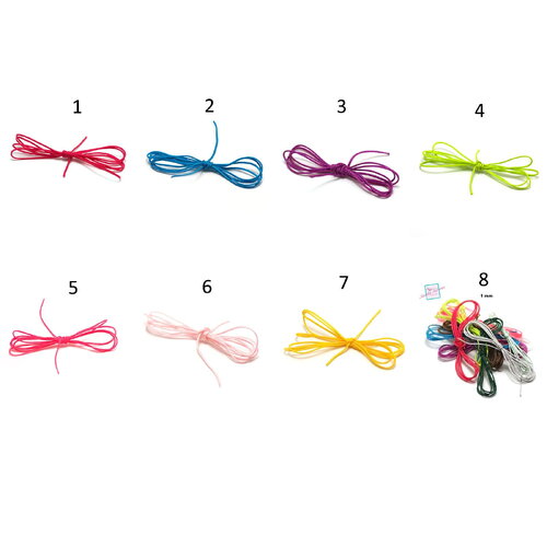 25 m de nylon tressé ,diamètre 1 mm , assortiment de couleurs