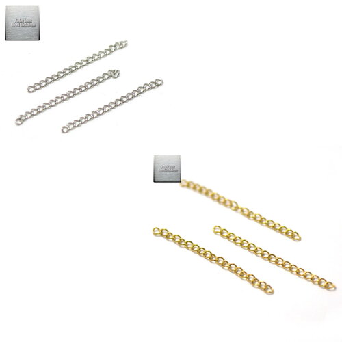 Acier inox: 20 acier ou 10 doré chaînettes de rallonge 4 à 5 cm, steel stainless