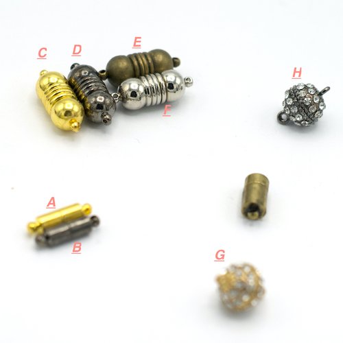 Fermoirs aimanté argenté / doré / bronze / gun métal