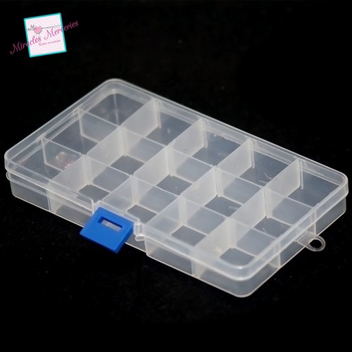 1 boite à rangement de perle blanc, 15 cases