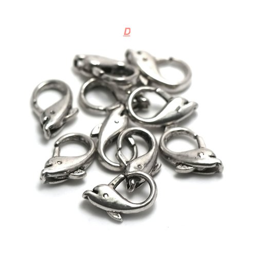 4 fermoirs mousquetons dauphin ou éléphant