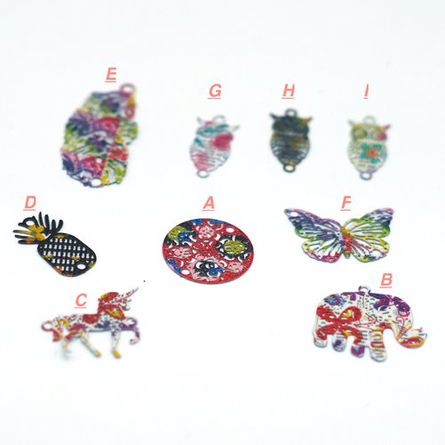 10 estampes / pendentif filigranes, double face