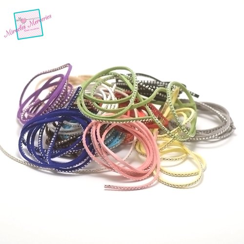 10 mètre (couleurs mélangés) suédine strass