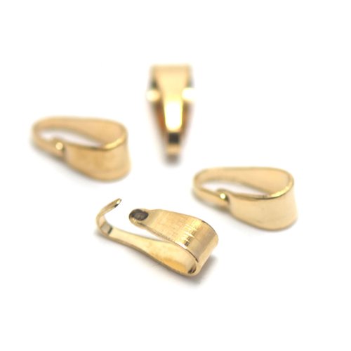 100 bélières 7x3 mm modulable lisse pour pendentif ,doré