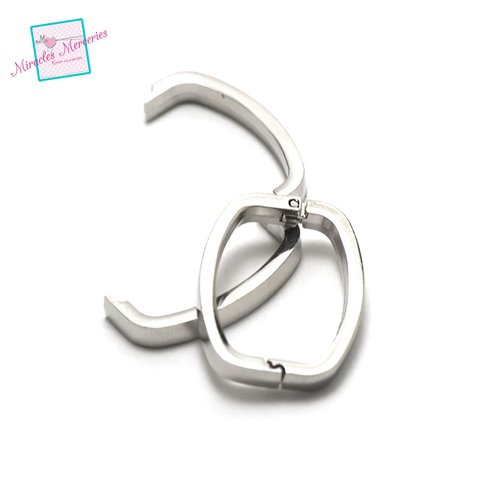 1 fermoir attache sautoir,  26 x20x4 mm, argenté