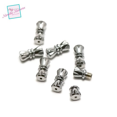 10 fermoirs à vis 10x5 mm,argenté