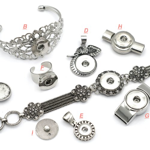 Collection chunk, pendentif, bracelet, bague, bouton