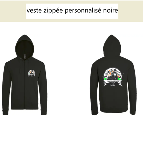Veste noire zippée à capuche