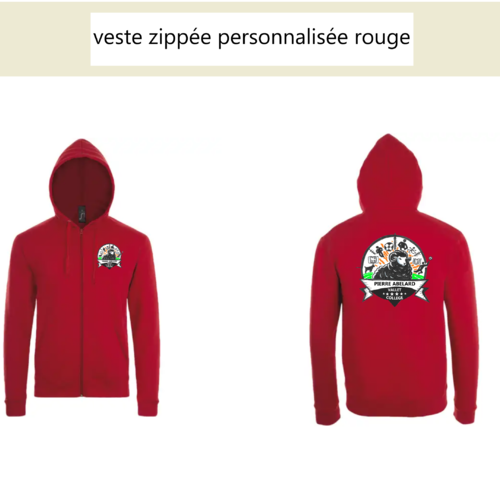 Veste rouge zippée à capuche