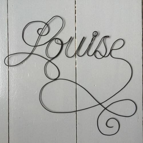 Prénom bébé enfant louise prénom en l en fil de fer décoration murale chambre d'enfant plaque de porte idée cadeau naissance