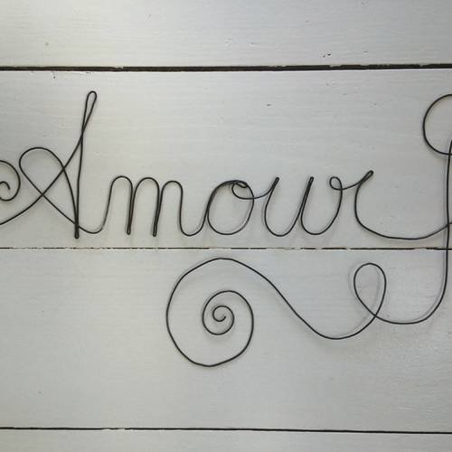 Mot message phrase écriture citation amour sculpture en fil de fer recuit décoration murale lettre plaque de porte idée cadeau