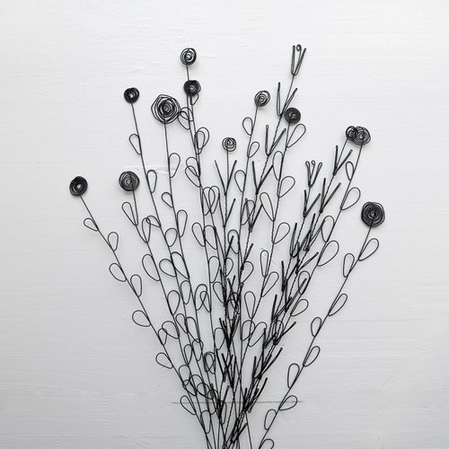 Bouquet de 15 fleurs en fil de fer recuit, herbes sauvage des champs, décoration floral, déco bohème nature, herbes, graines, marguerite