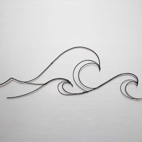 Belle vague en fil de fer, mer en fil de fer, décoration murale, décoration nature, silhouette, océan