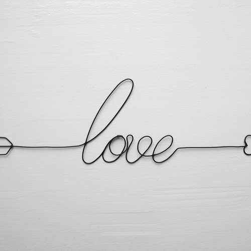 Mot love flêche en fil de fer personnalisable, phrase métal, prénom en fil de fer, décoration murale intérieur, plaque de porte