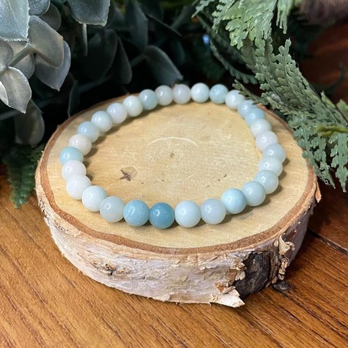 Bracelet en amazonite naturelle – pierre d’apaisement