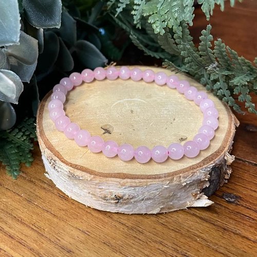 Bracelet en quartz rose naturel – pierre d'amour & douceur