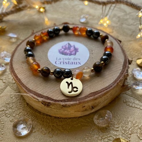Bracelet signe astrologique capricorne en pierres naturelles