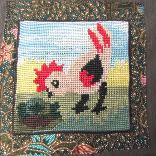 Sac tissu décor canevas "poulette"