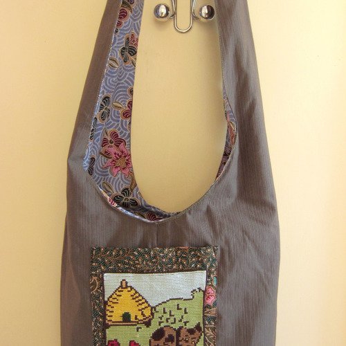 Sac tissu décor canevas "mon petit chien"