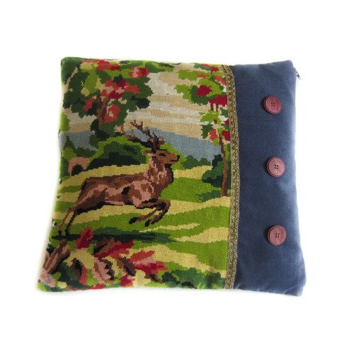 Housse de coussin "chasse à courre"