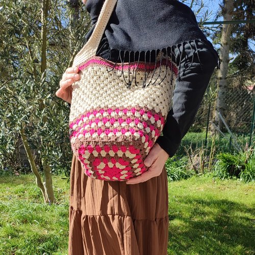 Tote bag vintage fait main