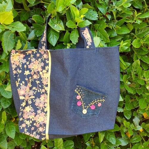 Grand sac cabas en denim