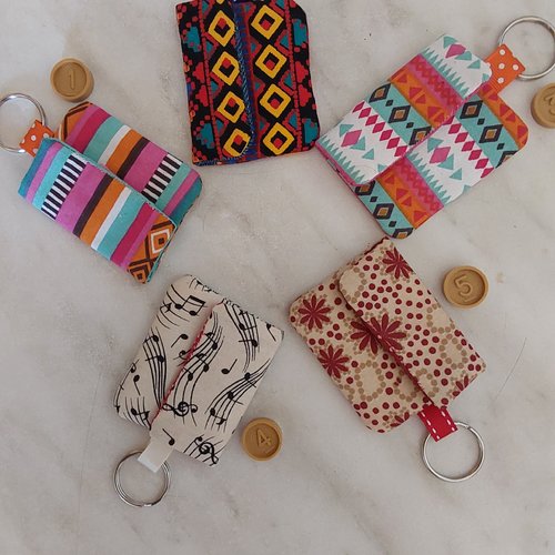Porte clés pochette pour jeton de caddie,  monnaie,  bijou de sac
