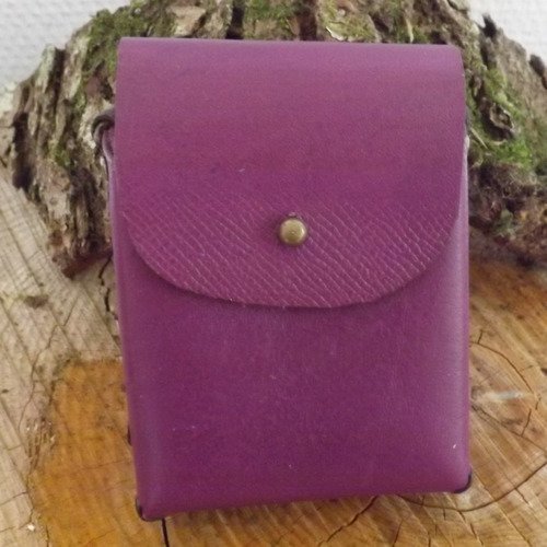 Pcig05- etui en cuir violet pour paquet de cigarettes