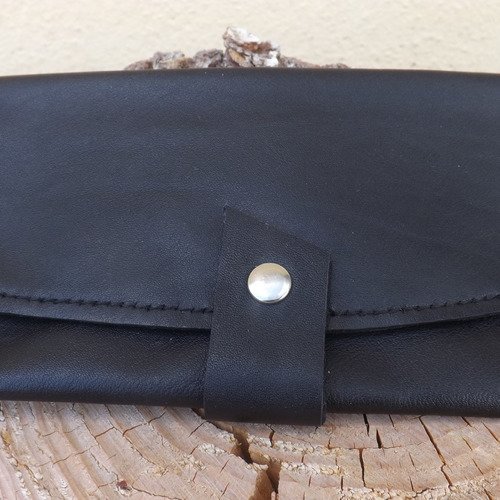 Bla50- blague à tabac en cuir noir