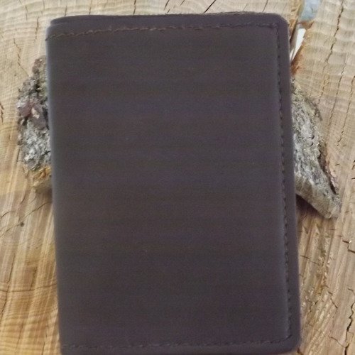 Pf06- portefeuille en cuir marron foncé