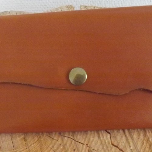 Poc01- pochette en cuir marron 