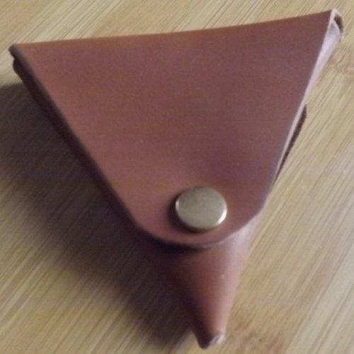Pmt20- porte monnaie triangle cuir marron
