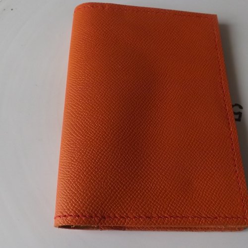 Pf08- portefeuille en cuir orange