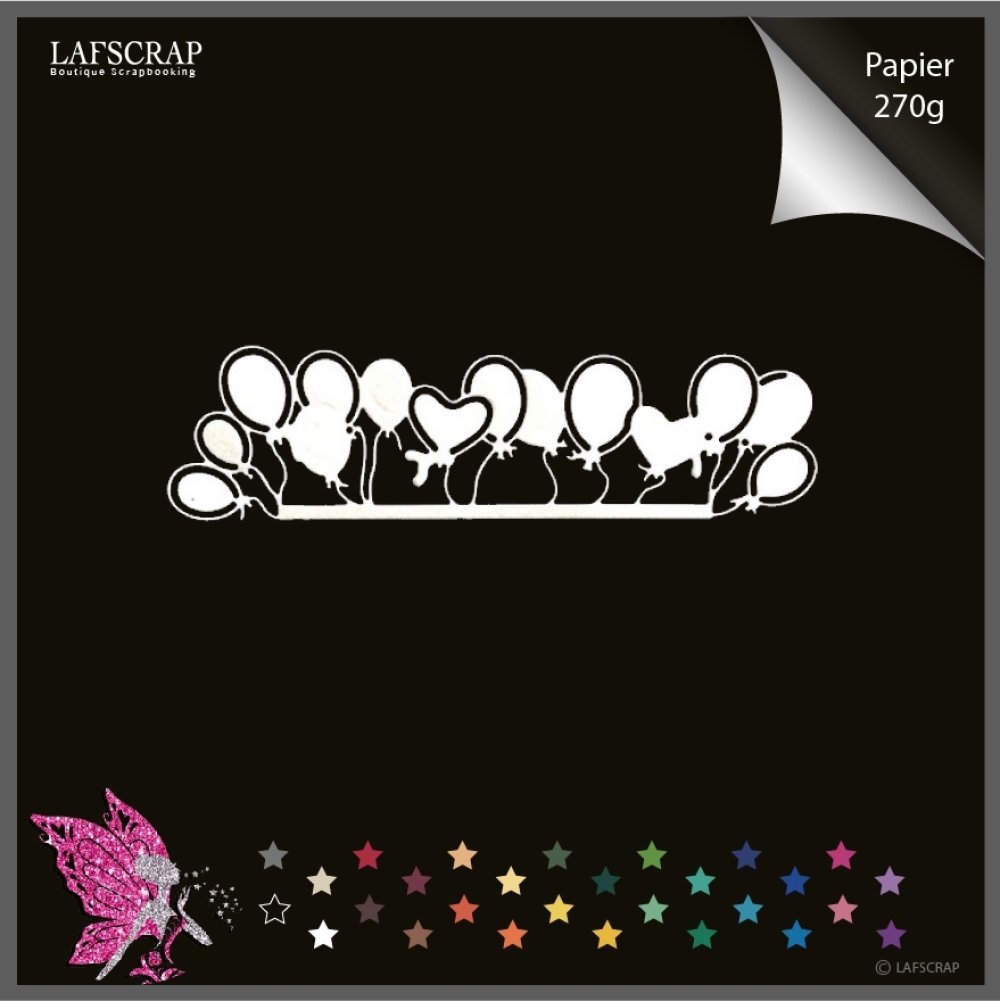 1 Decoupe Scrapbooking Scrap Bordure Ballon Anniversaire Fete